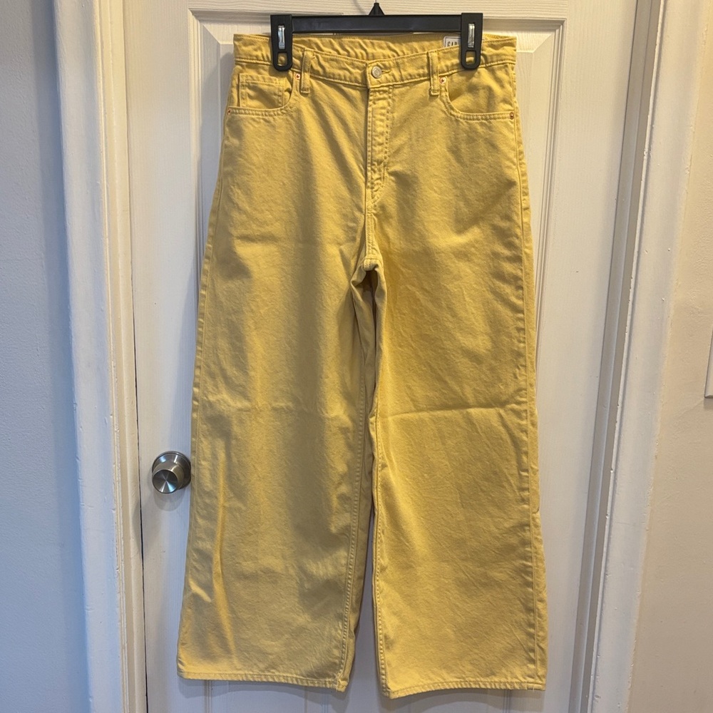 GAP Baggy Mid Rise Butter Yellow Denim Jeans Size 10 (30R)